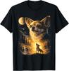 Chihuahua vyjící na Měsíc Vintage Vtipné tričko pro psa Čivavu