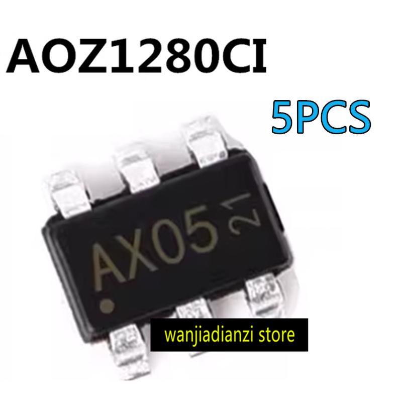 5PCS original AOZ1280 AOZ1280CI AX SOT23-6 Adjustable output DC-DC buck chips, voltage regulator