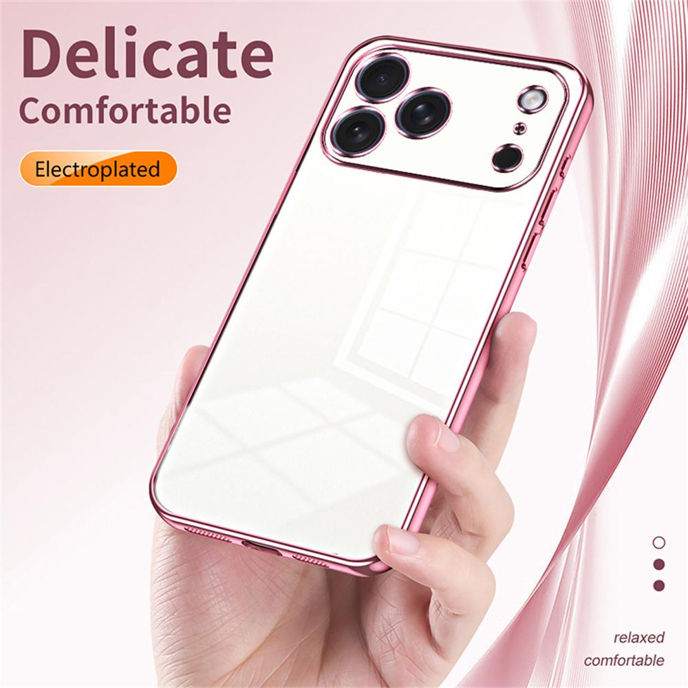 For iPhone 17 Pro Case Electroplating Frame Soft TPU Phone Cover