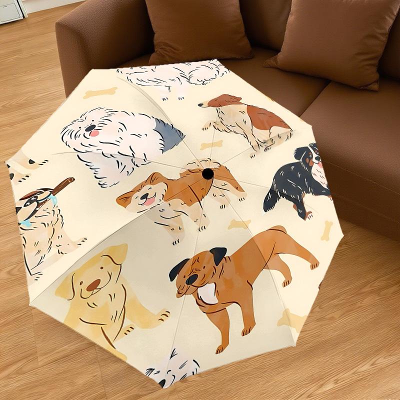 1PC dog pattern Umbrella-8-Rib Reinforced, Automatic Open, Lightweight & Durable, Cute Fashion Accessory for Outdoor-A1298