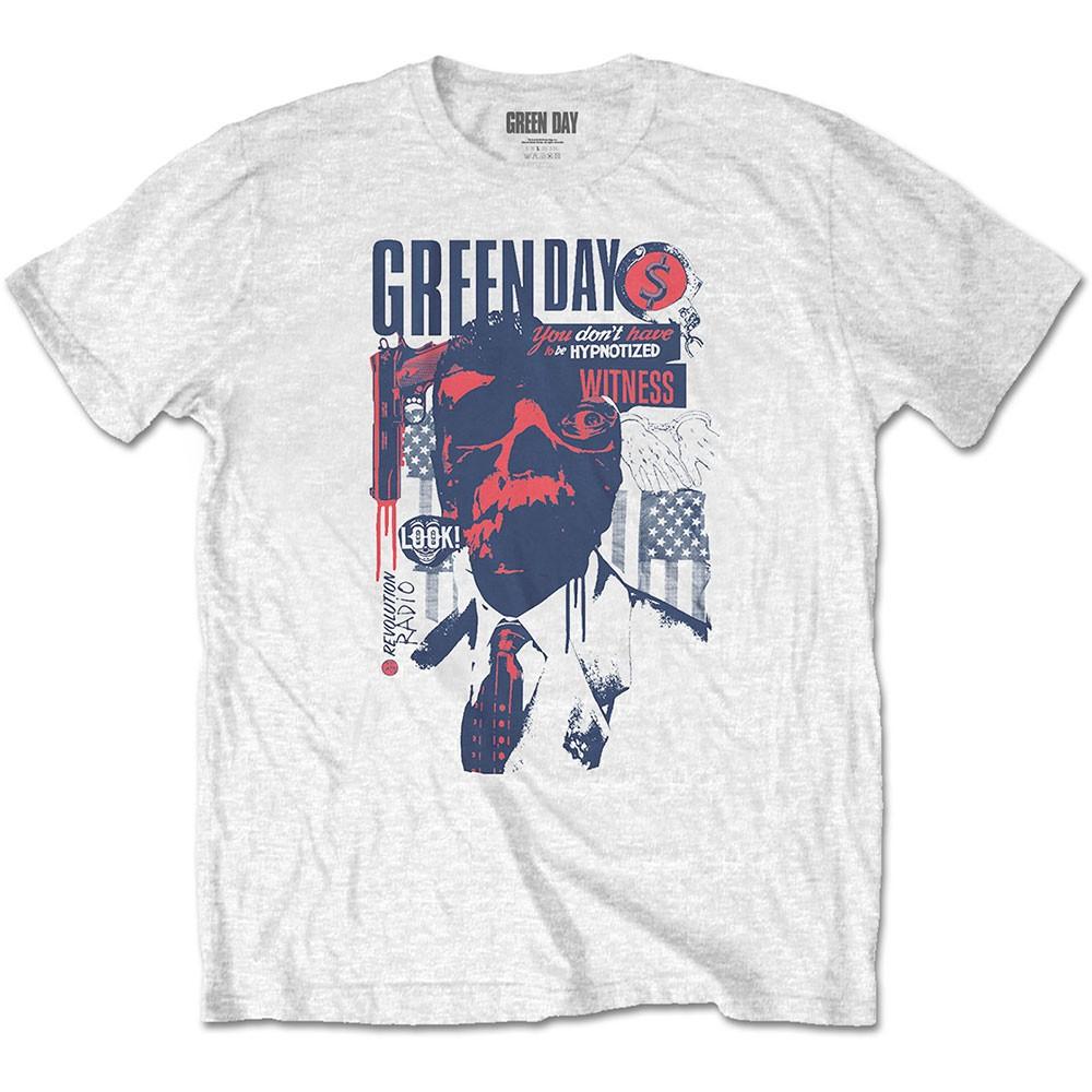 Men s Green Day Patriot Witness T-shirt X-Large White XXL