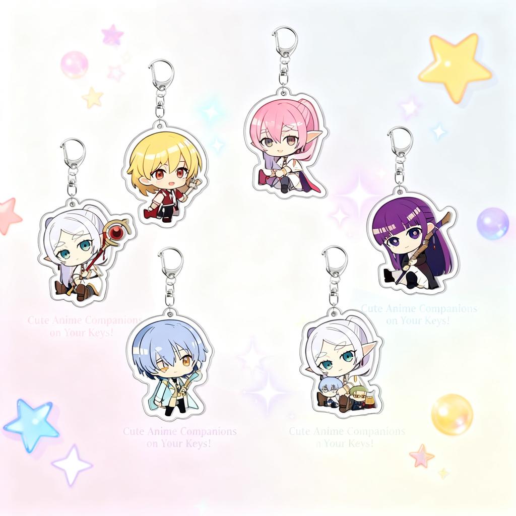 Keychain Frieren Acrylic Keychain Frieren Himmel Heiter Cartoon Pendant Anime Keychain Cartoon Keychain Anime Pendant Keychain