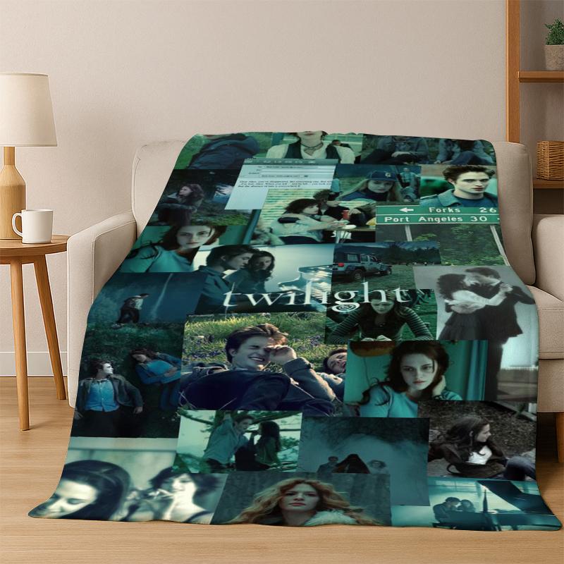 Twilight Saga Edward Bella Flannel Blanket Soft Warm Blanket Throw Blanket for Bedroom Living Room Bed Travel Picnic Gift Kid