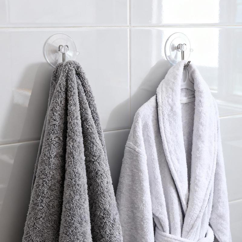 Transparent PVC Suction Cup Hooks Heavy Duty Removable Glass Hook Hanging Towels Keys Holders Kitchen Bathroom Window Hangers