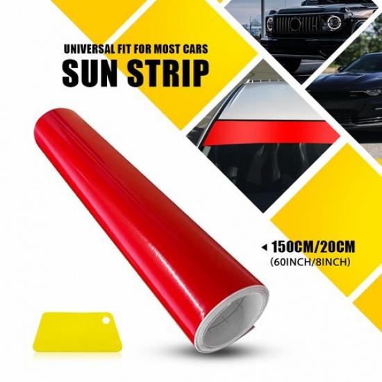

Windshield Sun Strip Visor Banner Premium Vinyl Film Decal Anti-UV VARIOUS SIZE 60inch*12inch красный