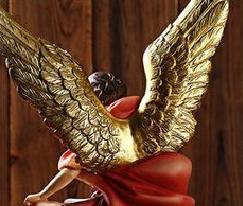 

SanMiguel Arcangel Statue St Michael Statue In Colored Resin St Michael The Archangel Victoriously Over Satan Angel Decoration CN