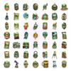 50 Outdoor Camping Adventure Stickers Mountain River Tent Campfire Tourism Scenic Container Material Stickers