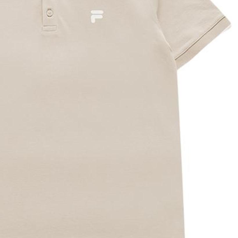 FILA Fusion FOB Series Solid Color Knitted Short Sleeve Polo Shirt Men tops Feather-Gray T11M423106F-GY