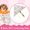 5Pcs Diy Coloring Painting Kite Easy To Fly White Kite Blank With Swivel Line Children'S Outdoor Park Beach Grassland Activities