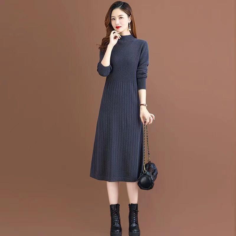 Knitted dress new women's spring and autumn small man with sweater skirt autumn with coat knitted bottoming skirt