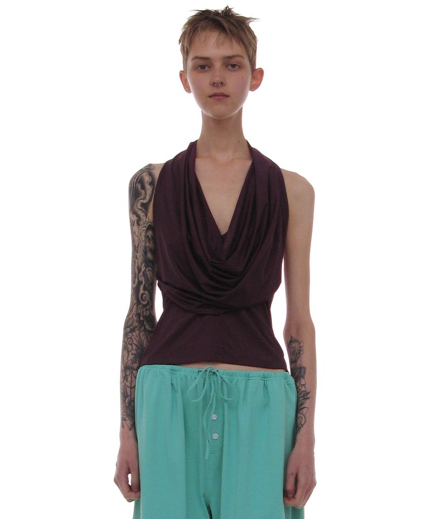 PARTIMENTO WOMEN Pwc Cowl Halterneck Top_9 Colors (Type A)