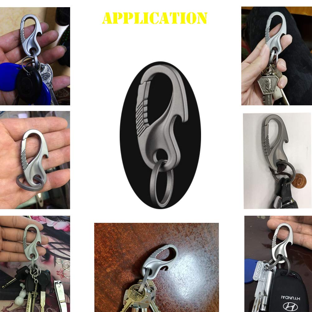 TISUR Titanium Carabiner Bottle Opener Keychain, Men's, Stylish Key Ring,