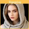 Scarf Hat Balaclava Winter For Women Knitted Hooded Caps Outdoor Warm Slouchy Warm Skiing Hat Outdoor Ear Protection Beanies
