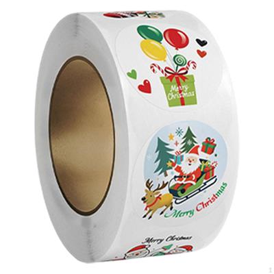 500Pcs Christmas Stickers Roll Envelope Seals Round Decorative Labels Gift Sealing for