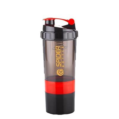 Dimazofly Spider Gym Shaker Bottle, Shakers for Protein Shake 500 Ml with 2 Storage Compartment Gym Protein Shaker for Workout (Pack Of 1)