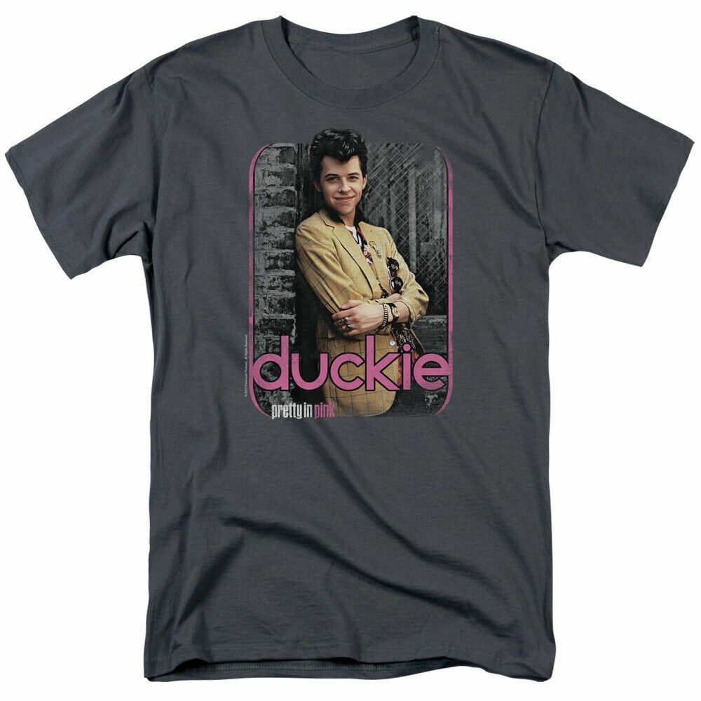 26 Pretty in Pink Just Duckie T Shirt Mens Licensed 80s Movie Tee Dale Charcoal Unisex T-Shirt XXL