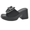 Cool Slippers Women's Summer Outer Wear Fashion 2025 New Versatile Muffin Thick Bottom Heightening Bow Women's Wedge Slippers