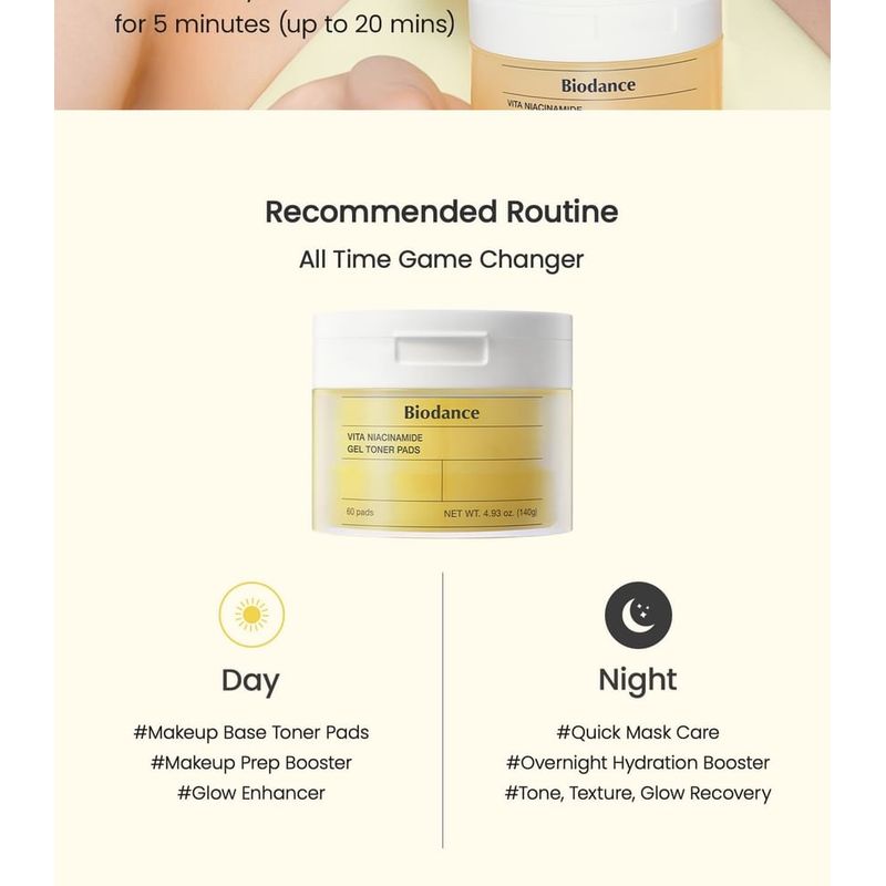 Biodance Vita Niacinamide Gel Toner Pads