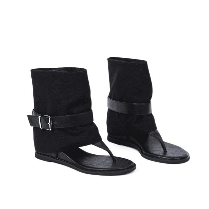 

[Крутые ботинки] инс римский стиль носок повседневные крутые ботинки 2025 лето новая мода носок шлепанцы женские 39 чёрный