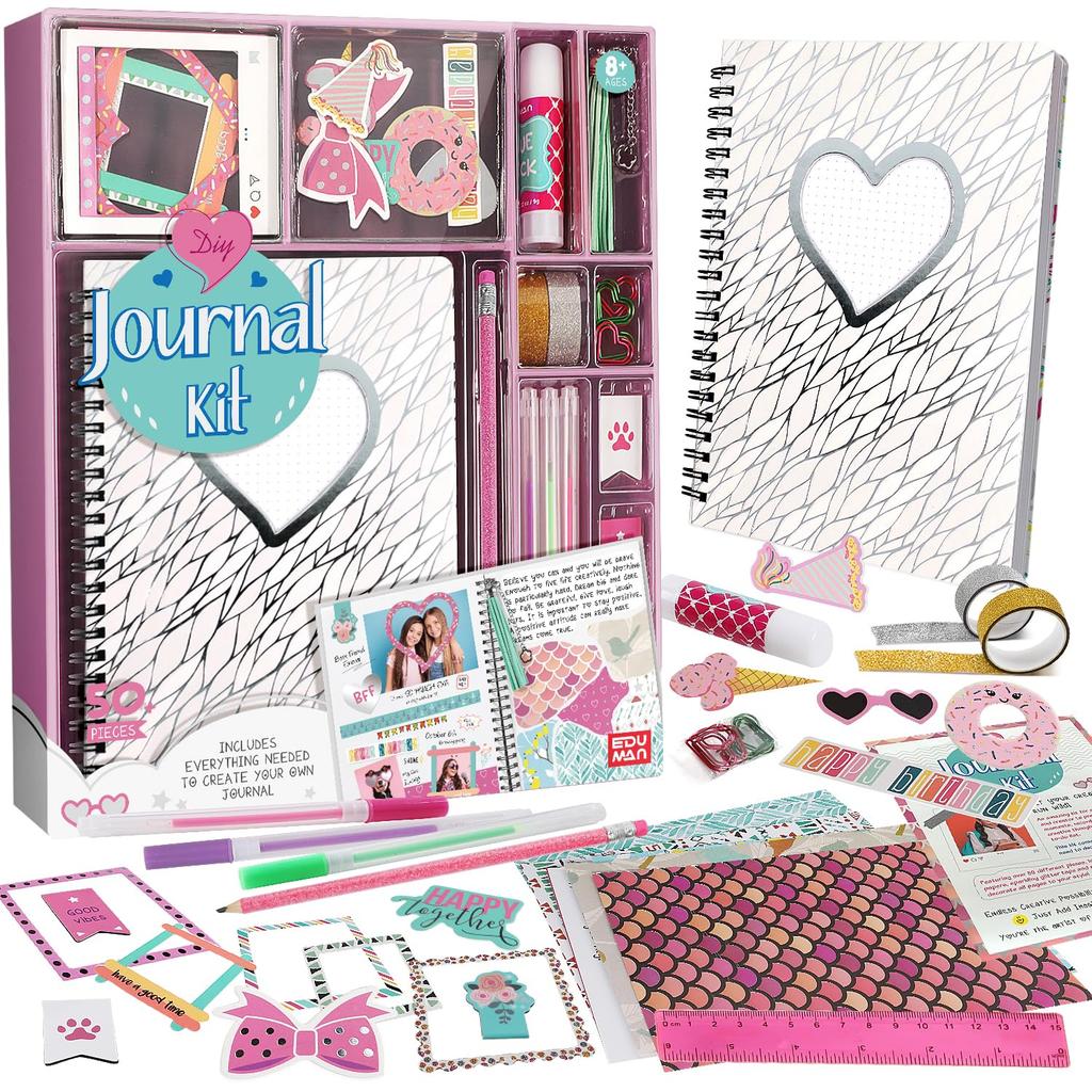 Eggbox Stationery Set for Girls Diary Set with Ring Notebook and Sticker Book Cute Stationery with Stylish Design Perfect for Elementary School