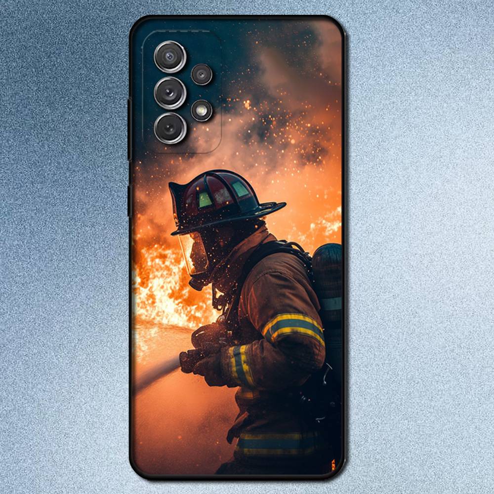 Fireman Firefighter Phone Case For Samsung S25,S24,S21,S22,S23,S30,Ultra,S20,Plus,Fe,Lite,Note,10,9,5G Black Cover