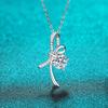 D color Plated White Gold 1ct Moissanite Pendant for Women D Color Bow-knot Sparkling 100% S925 Sterling Silver Jewelry
