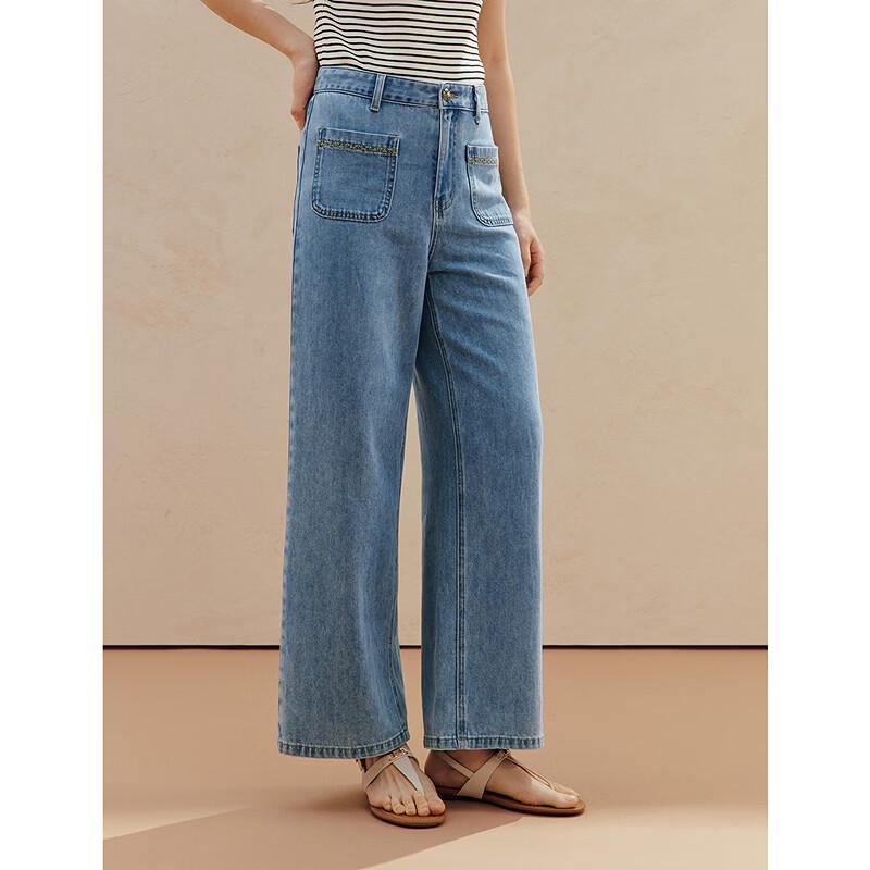 INMAN Retro Washed Wide-Leg Jeans