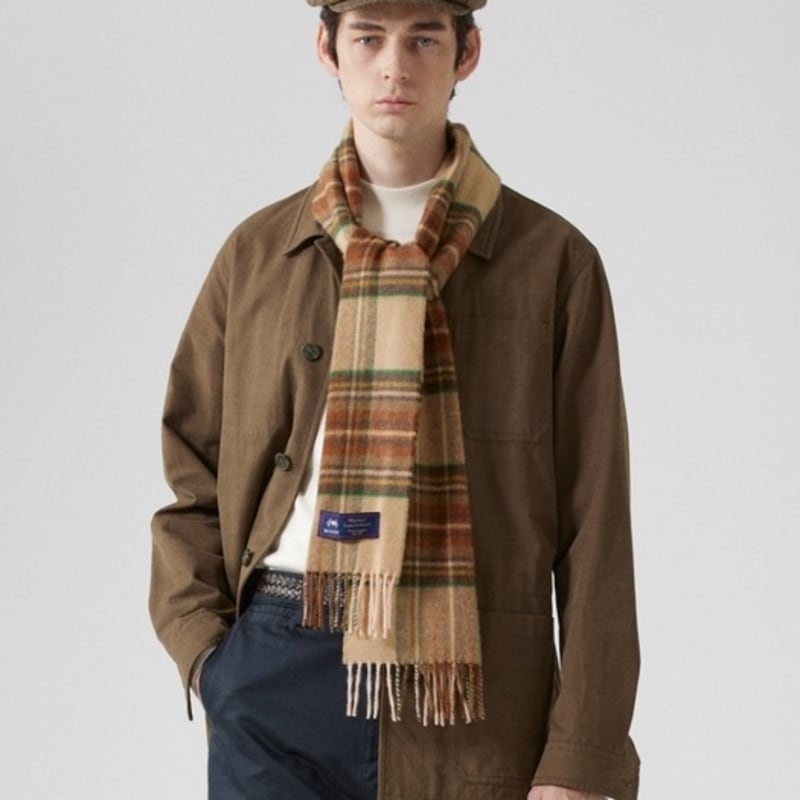 ABRAHAM MOON Merino Wool Muffler 25cm - Gresington Blush