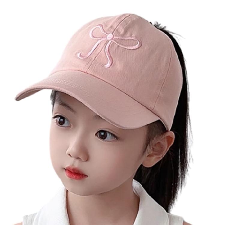 Kids Outdoor Sun Protection Hat Cotton Polyester Mix Adjustable Closure Bows Embellishment 5 Vibrant Colors