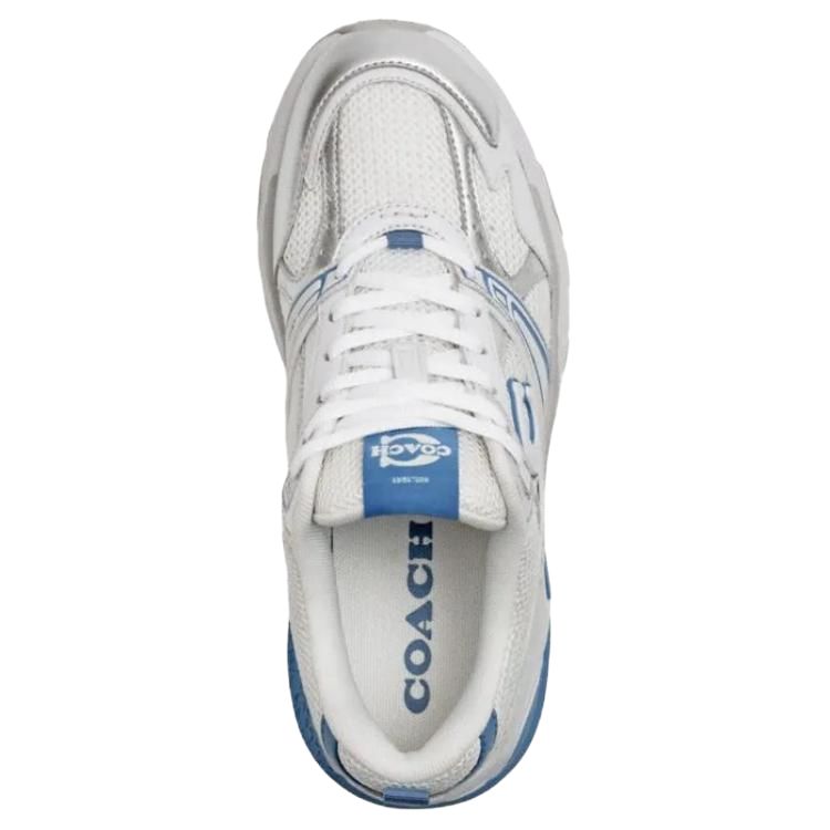 Coach Synthetic Leather Round Toe Lace-Up Low-Top Casual Shoes Women sneaker White CAQ29-QDO