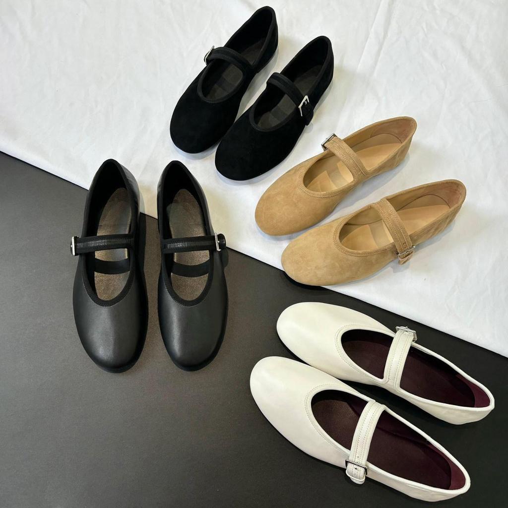 Retro Mary Jane One-Word Buckle Ballet Flats & High Heels