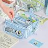 Cute Plaid Puppy Large Capacity Pencil Case Multi-Function Cartoon Stationery Bag with Prism Design Stain Resistant