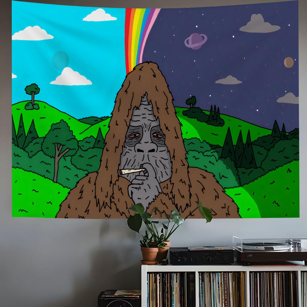 The BBig Lez SShowS Tapestry House Bedroom Living Bar Garden Microfiber Decoration Background Art Custom Banner