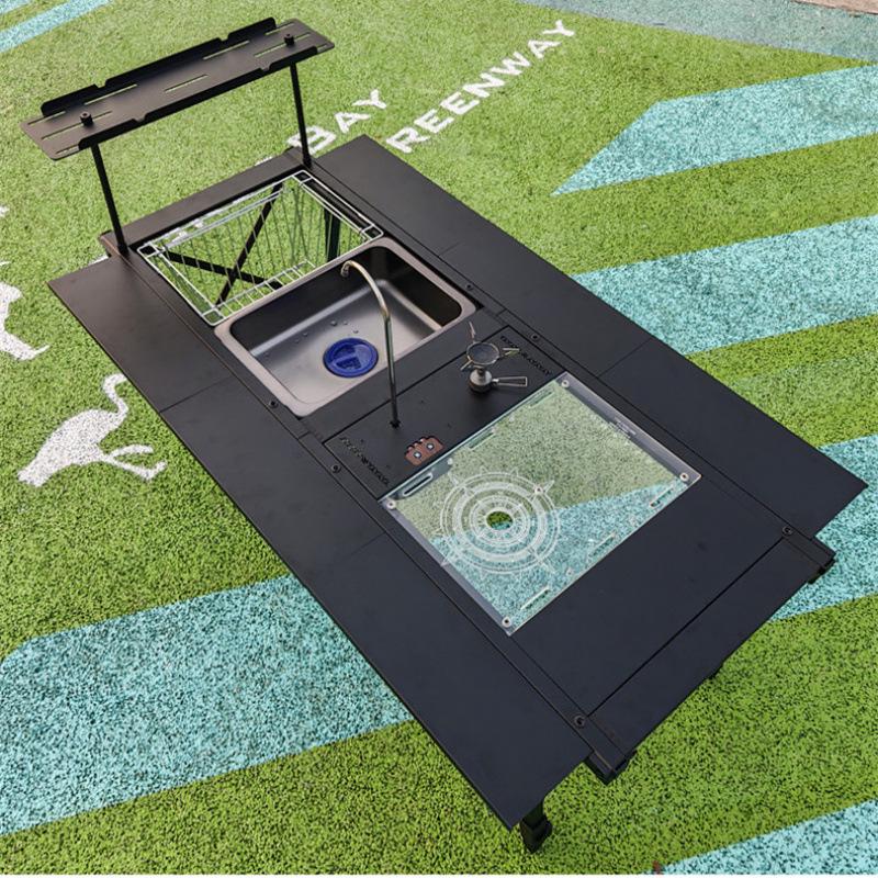 Portable Aluminum 4-in-1 BBQ Camping Table & Chair Set