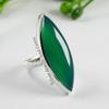 925 Sterling Silber Ring, Natürlicher Grüner Onyx Ring, Handgefertigter Ring, Marquise Onyx Ring, Dezember Geburtsstein, Geschenk für Mädchen, Verlobungsring