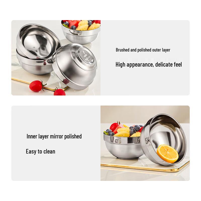 Jingdong 304 Stainless Steel Insulated Rice Bowl Set