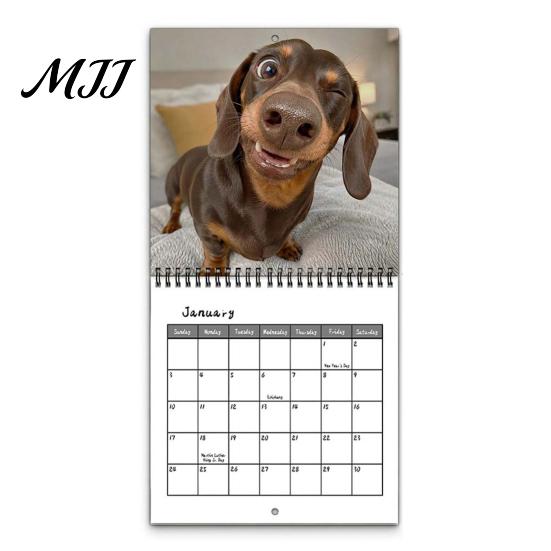 Thick Paper Monthly Journal 2027 Dachshunds Wall Calendar, Sausage Dog Selfies 12 Month Planner, Cute Yearly Appointment Tracker Theme Hanging