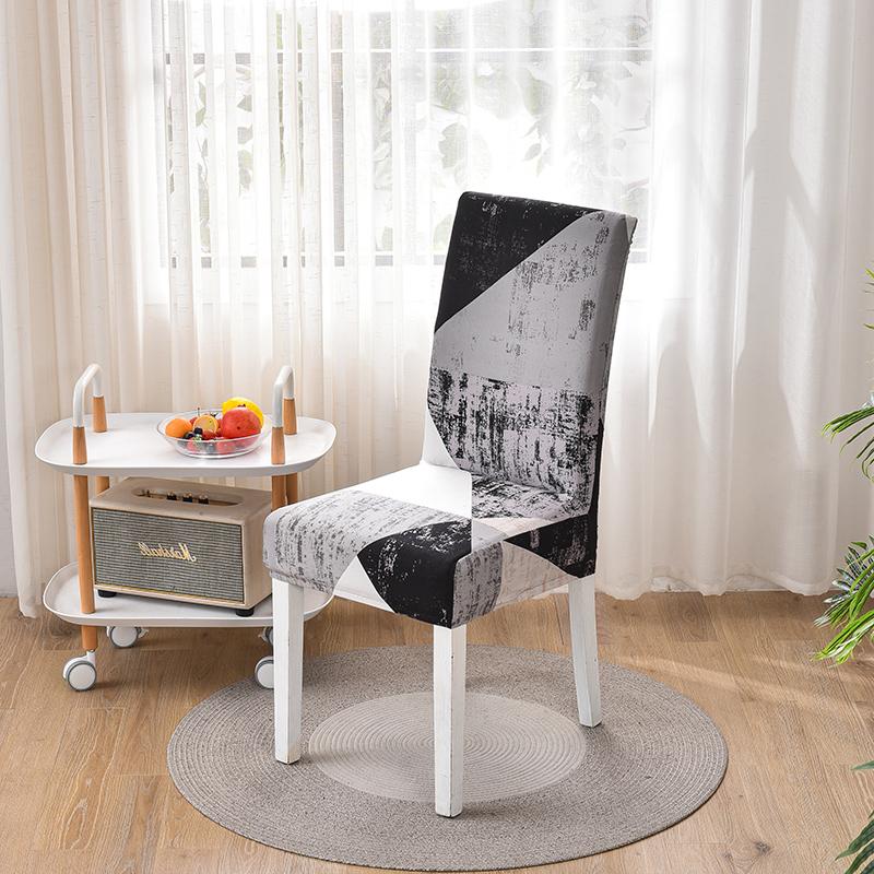 Spandex Chair Covers Elastic Chair Slipcover Printed Polyester Seat Chair Covers For El Dining Room Office Banquet Home Decor