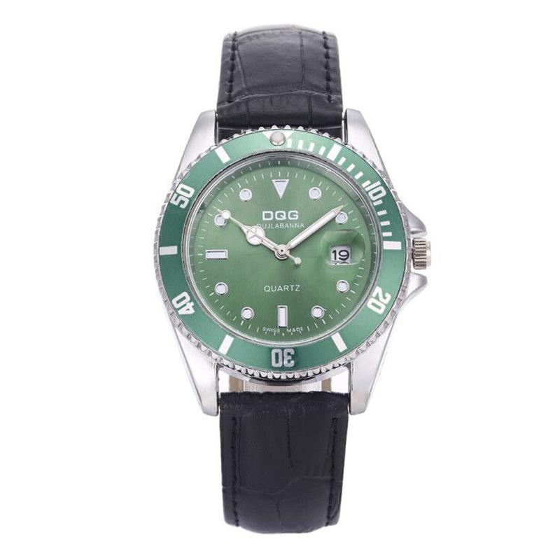Men s Fashion Casual Leather Strap Quartz Watch - Stainless Steel Water Resistant Design