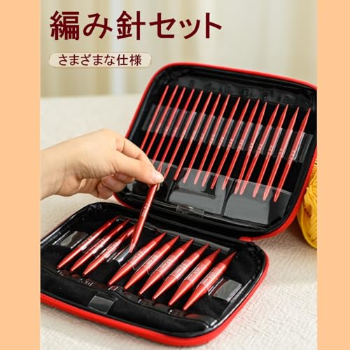 Crochet Hooks, Knitting Hooks, Circular Knitting Hooks, Interchangeable, with Storage Handbag, Rust-Resistant, Craft Supplies, Textile, Handmade Tools