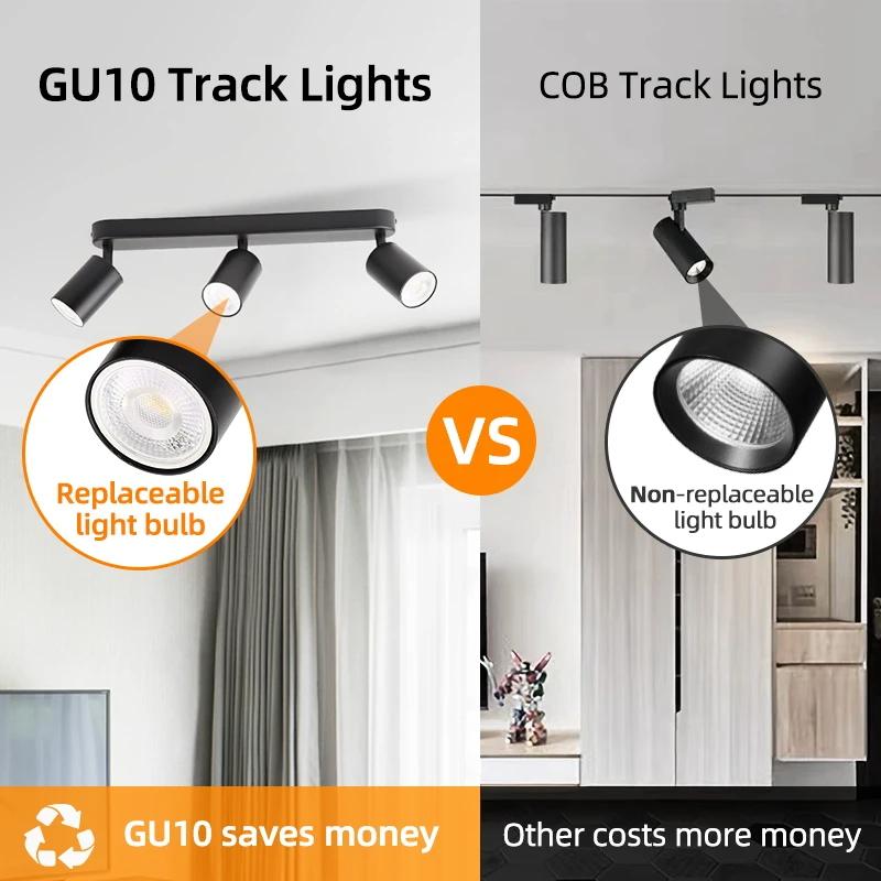 GU10 Spotlight Led Track Light Fixture 110V 220V Ceiling Lamp Led Chandelier Lighting for Living Room Decor Led Spot Lights
