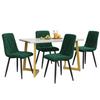 Dining Room Set - MUVOE - Rectangular Table 117x68 Cm - 4 Velvet Chairs - Modern - Green