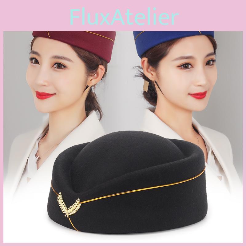 Beret Flight Attendant Hat Women Cap Fashion Casual Stewardess Hats Color Solid