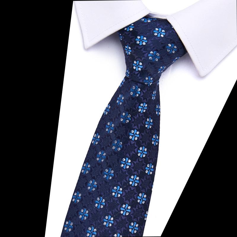 Men'S Tie Polyester Silk Jacquard Tie Men'S 7.5Cm