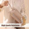 High Heels Keychain with Buckle Decorative Alloy Keyring Colorful Rhinestones Car Key Holder Backpack Accessories