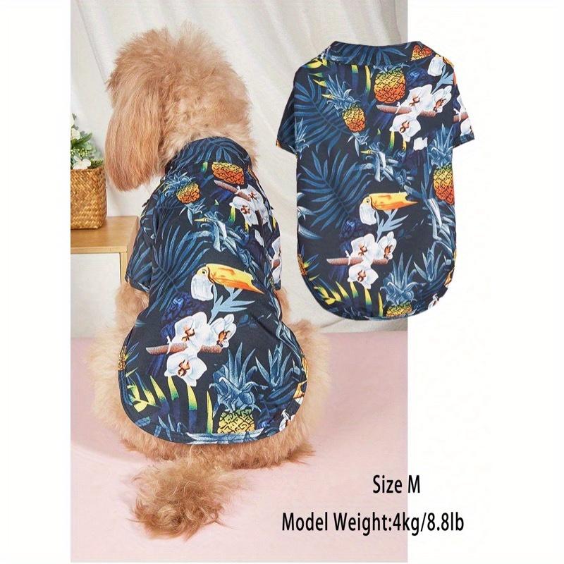 Hawaiian Beach Vacation Two Feet Button Up Pet Shirt With Collar For Cats And Dogs In Spring, Summer, Autumn