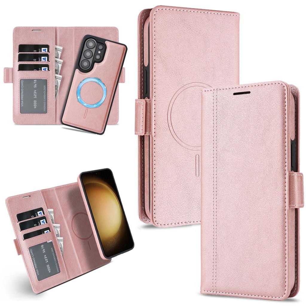 Magnetic 2 In 1 Detachable Flip Cards Solt Wallet Leather Case for Samsung S26 Ultra S25 S24 S23 Shockproof For Magsafe Cover