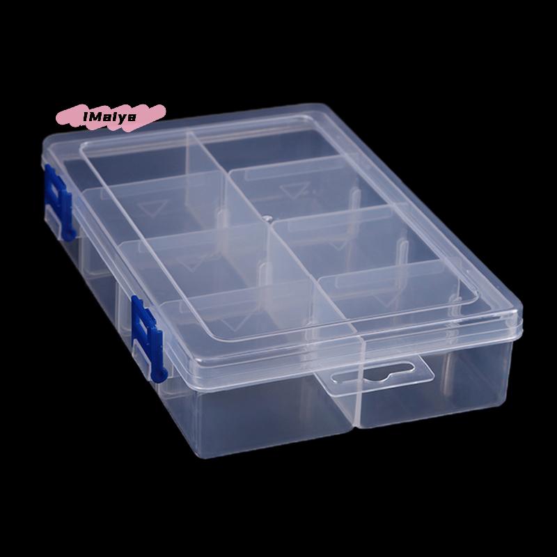 M-Multifunctional Box Case 20*13.5*4.5cm Large 8 Grids Plastic Storage Box Screw Electronic Component Transparent Organizer Box