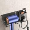 Wall Mounted Suction Cup Hair Dryer Holder Carbon Steel Blow Dryer Hanger  Hair Styling Area