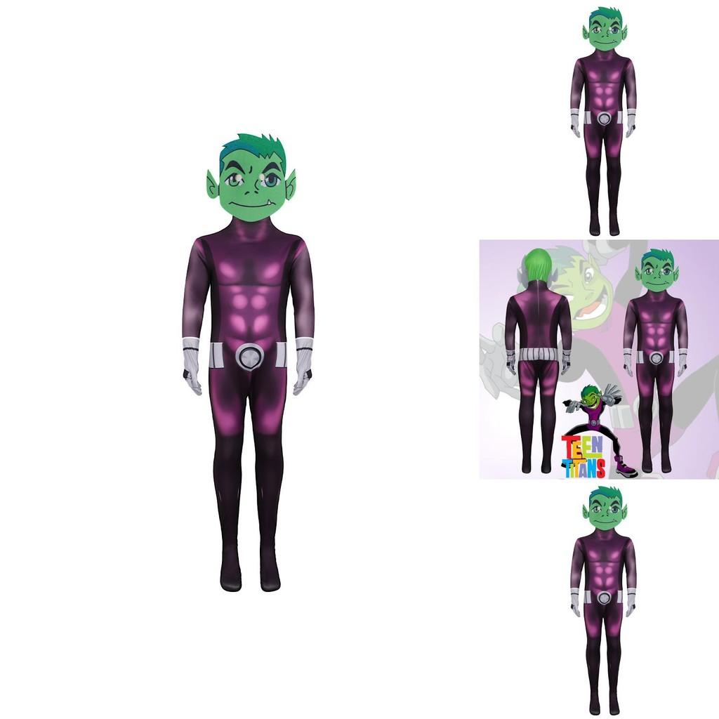 Teen Titans Cosplay Costume With Polyester Fabric For Stage Performances For Kids And Teens